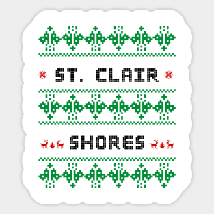 St. Clair Shores Ugly Sweater Design Sticker